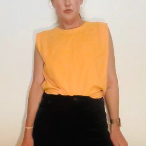 COS Yellow Sleeveless Crewneck Tee